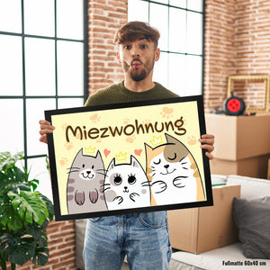 Miezwohnung Fußmatte mit drei süßen Katzen für alle Katzenliebhaber