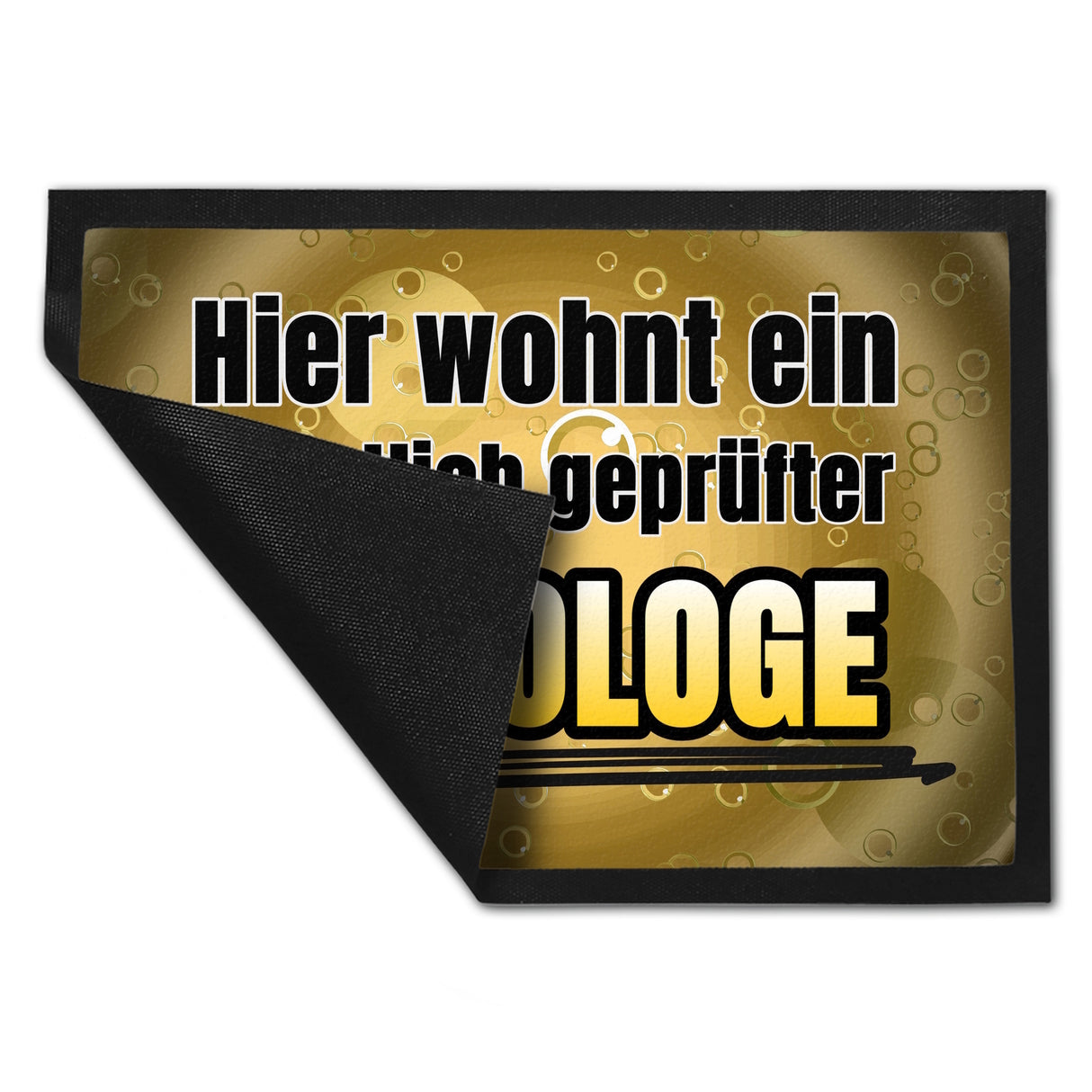 Hier wohnt ein staatlich geprüfter Bierologe Fußmatte in 35x50 cm im Bierdesign
