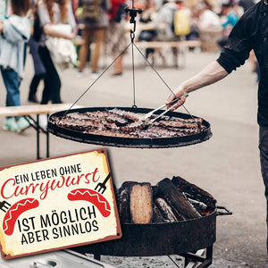 Ein Leben ohne Currywurst ist möglich, aber sinnlos Metallschild mit Wurstmotiv