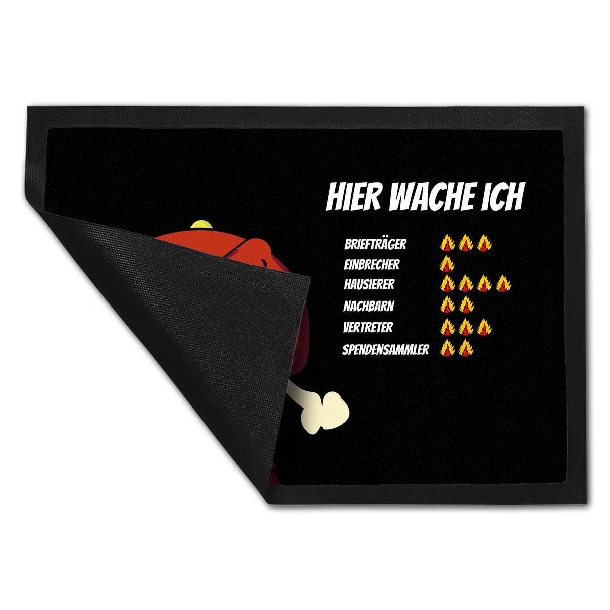 T-Rex Fußmatte in 35x50 cm mit Spruch Hier wache ich
