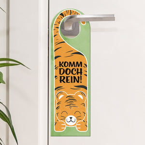 Komm doch rein oder Bitte nicht stören - Türhänger mit süßem Tiger
