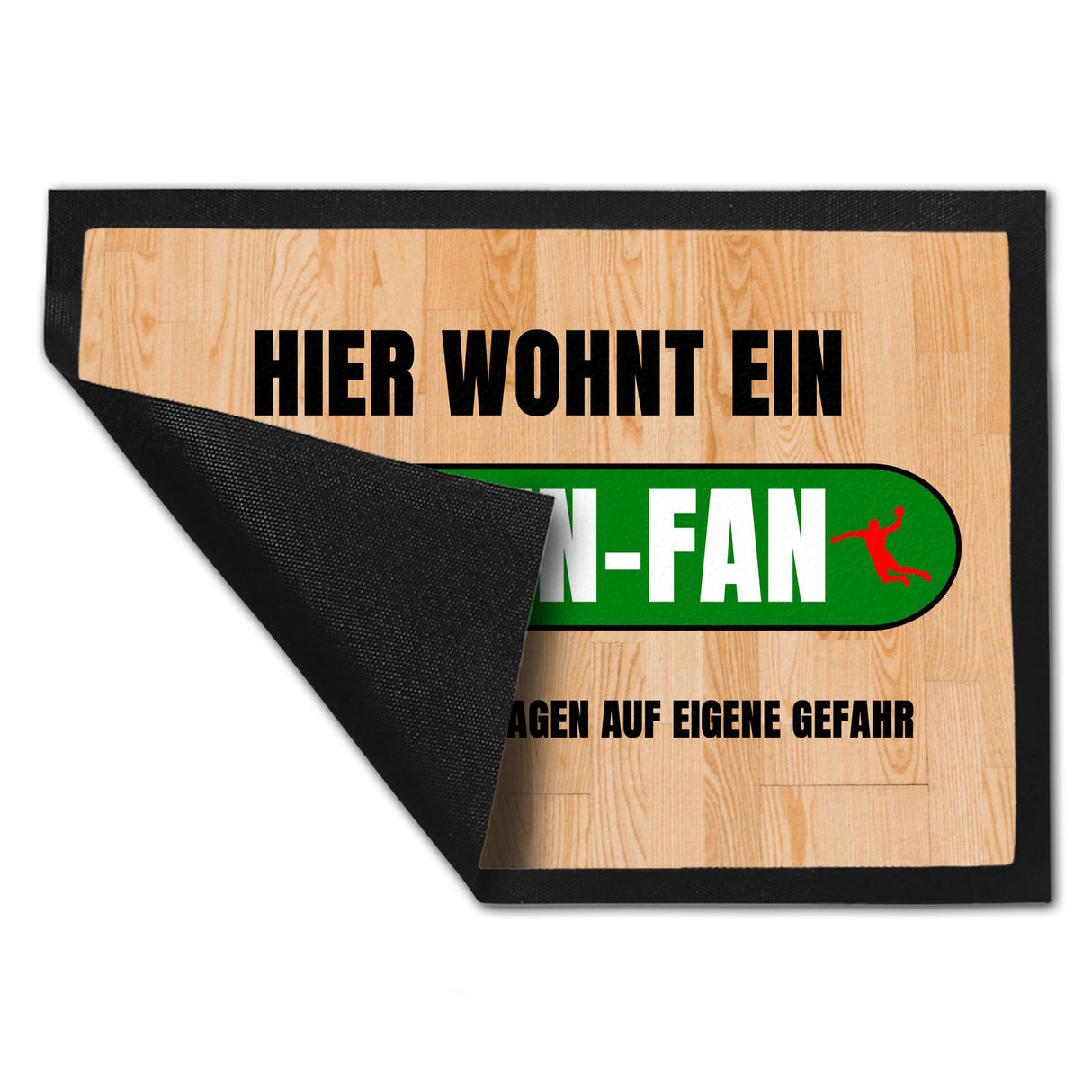 Hier wohnt ein Berlin-Fan Fußmatte in 35x50 cm mit Turnhallenboden Motiv