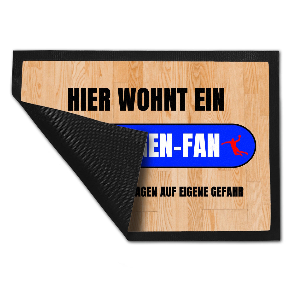 Hier wohnt ein Erlangen-Fan Fußmatte in 35x50 cm mit Turnhallenboden Motiv