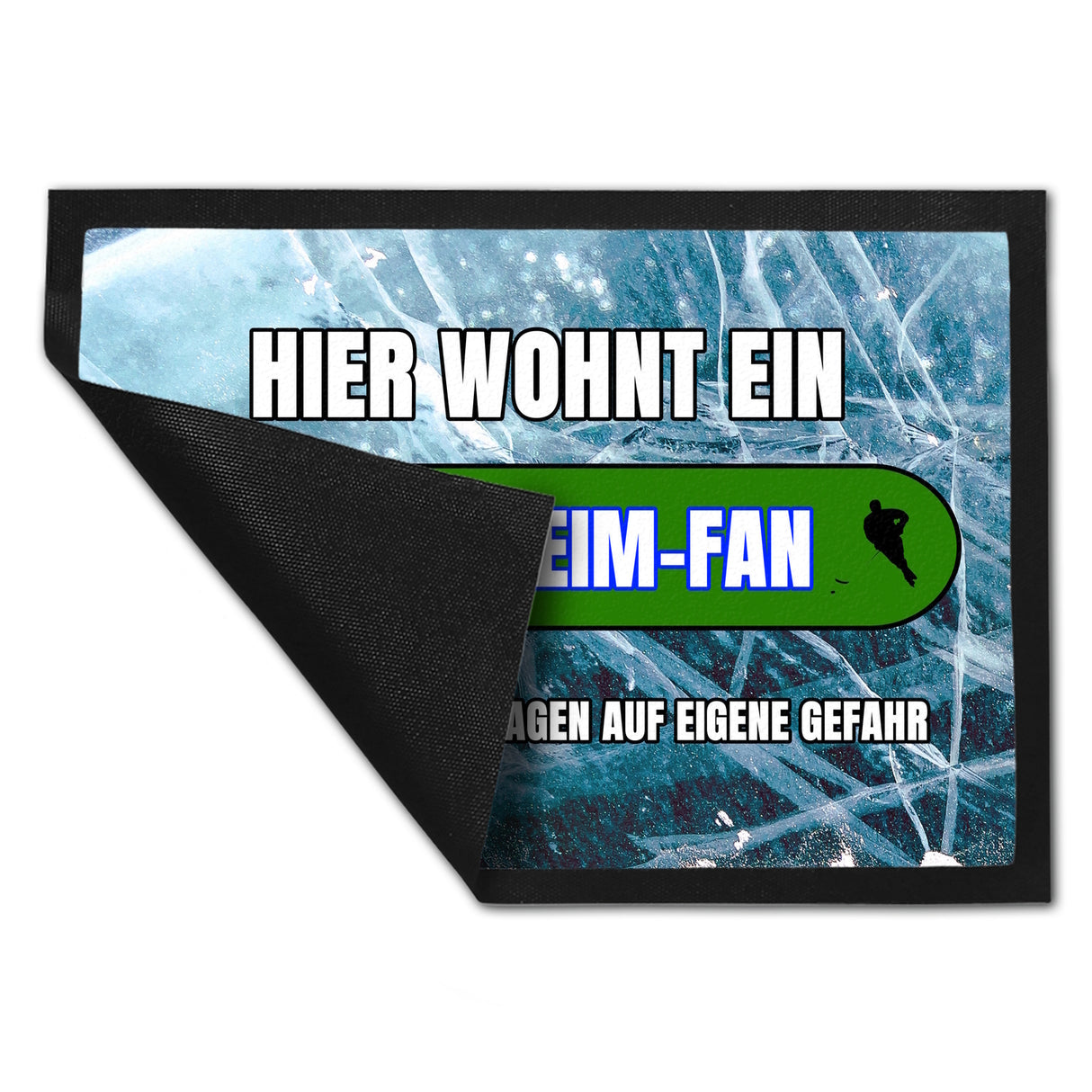 Hier wohnt ein Bietigheim-Fan Fußmatte in 35x50 cm mit Eishallen Boden-Motiv