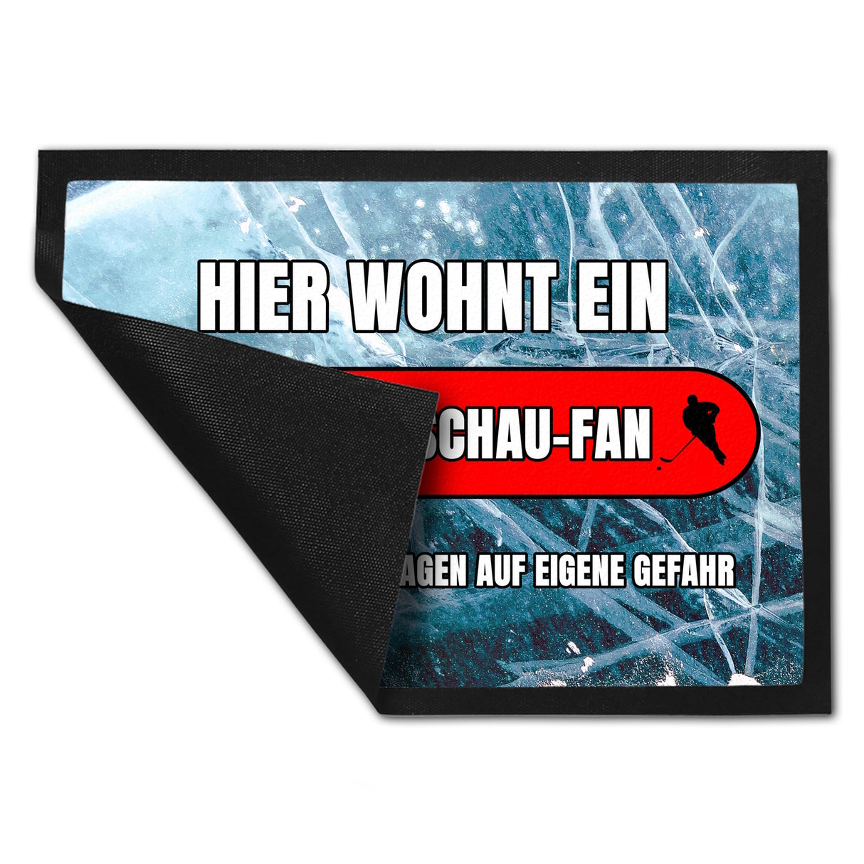 Hier wohnt ein Crimmitschau-Fan Fußmatte in 35x50 cm mit Eishallen Boden-Motiv