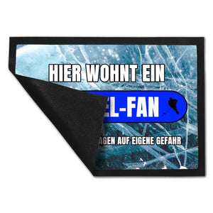 Hier wohnt ein Kassel-Fan Fußmatte in 35x50 cm mit Eishallen Boden-Motiv