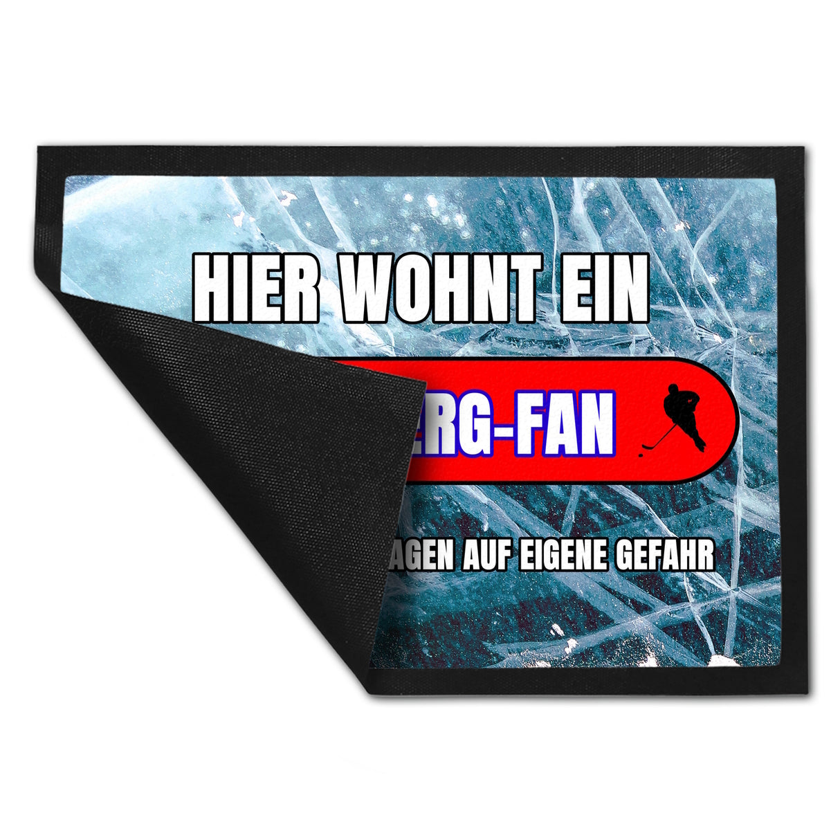 Hier wohnt ein Nürnberg-Fan Fußmatte in 35x50 cm mit Eishallen Boden-Motiv