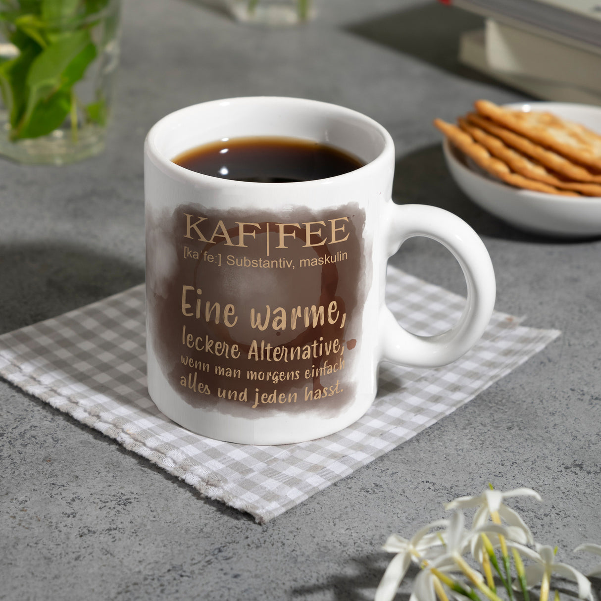 Kaffee - Kaffeebecher mit Wortdefinition