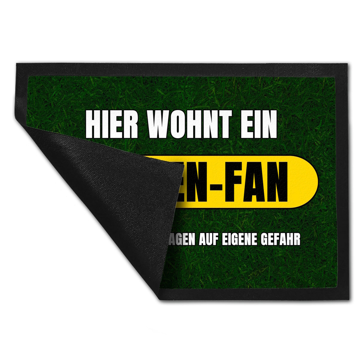 Hier wohnt ein Aachen-Fan Fußmatte in 35x50 cm mit Rasenmotiv