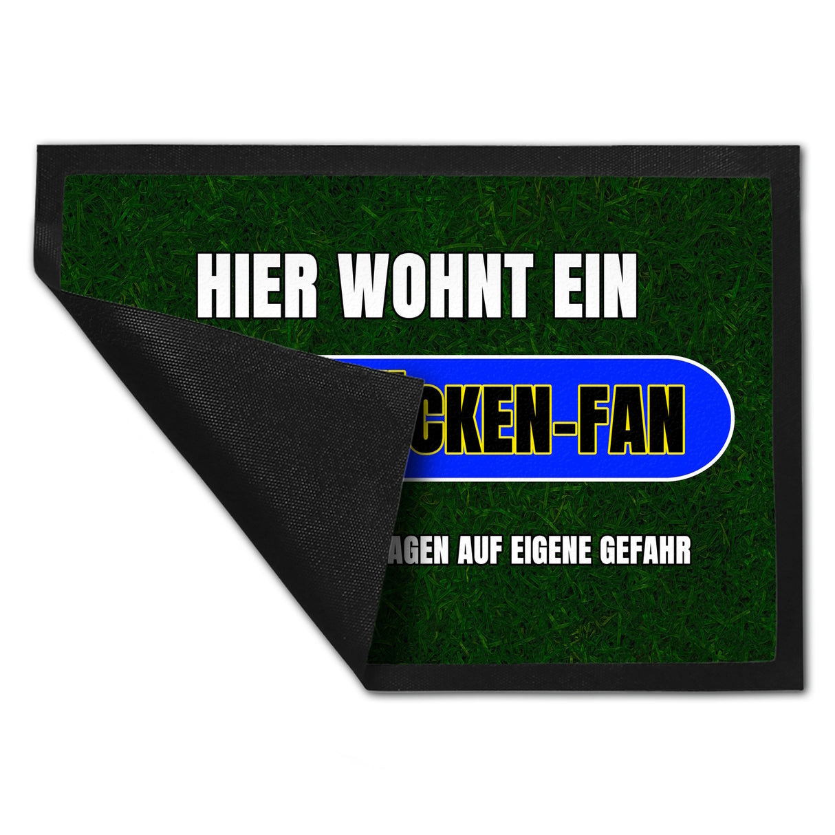 Hier wohnt ein Saarbrücken-Fan Fußmatte in 35x50 cm mit Rasenmotiv