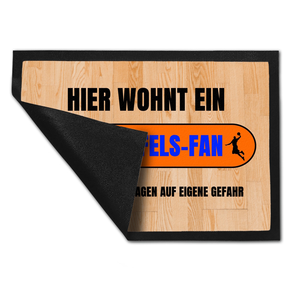 Hier wohnt eenfels-Fan Fußmatte in 35x50 cm mit Turnhallenboden Motiv