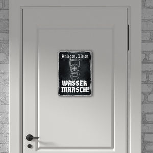Anlegen Zielen Wasser marsch lustiges Metallschild für die Toilette