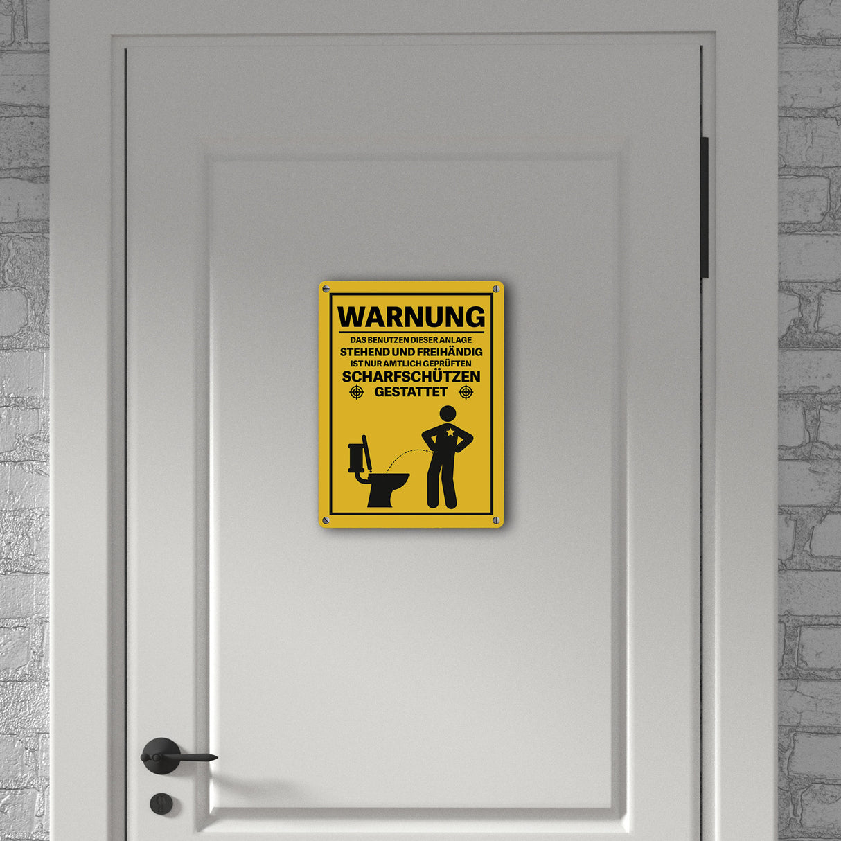 Vorsicht Die Benutzung der Anlage ist nur Scharfschützen gestattet Metallschild