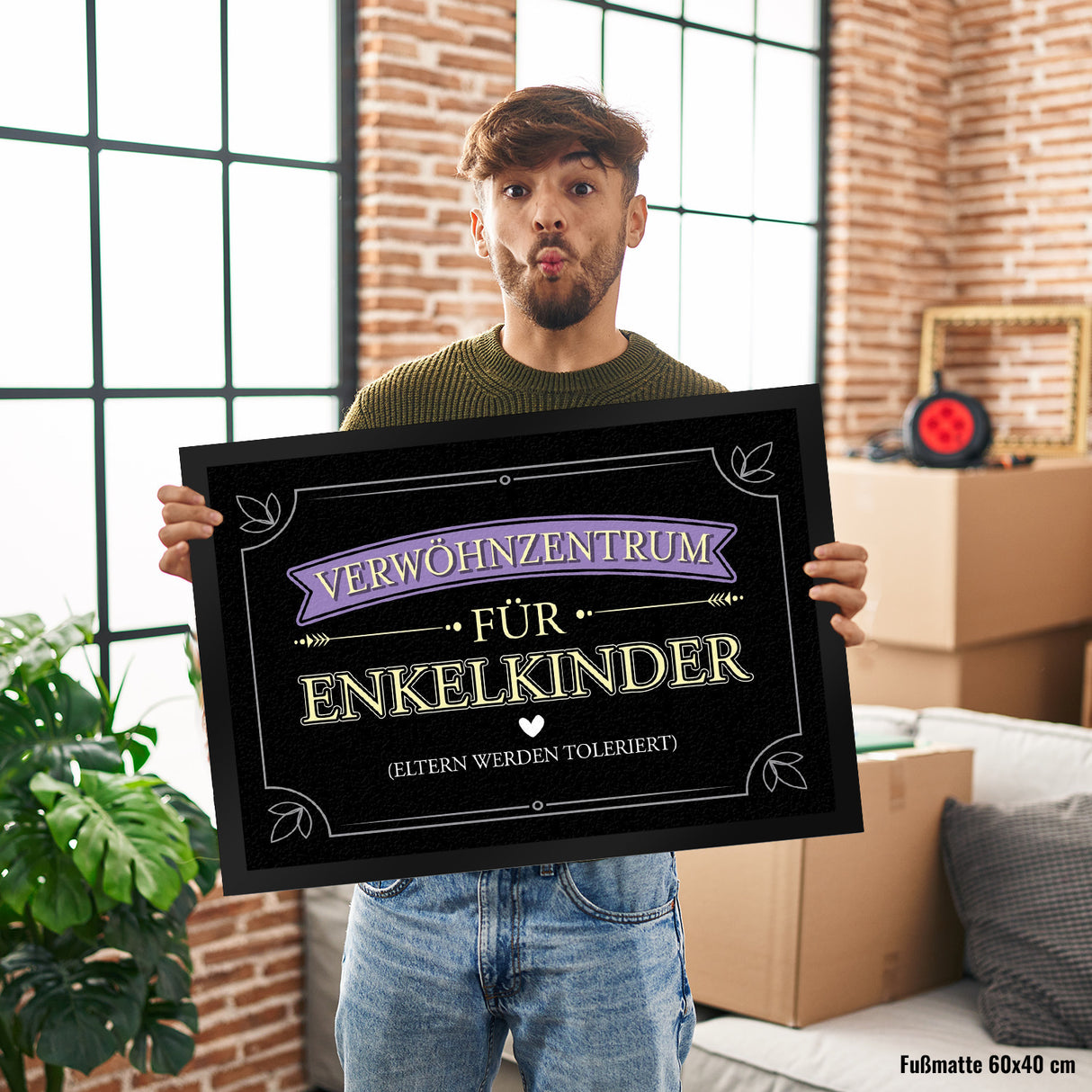 Verwöhnzentrum für Enkelkinder Fußmatte mit lustigem Spruch für Großeltern