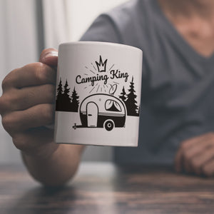 Camping King Kaffeebecher mit wunderschönen Reisemotiven