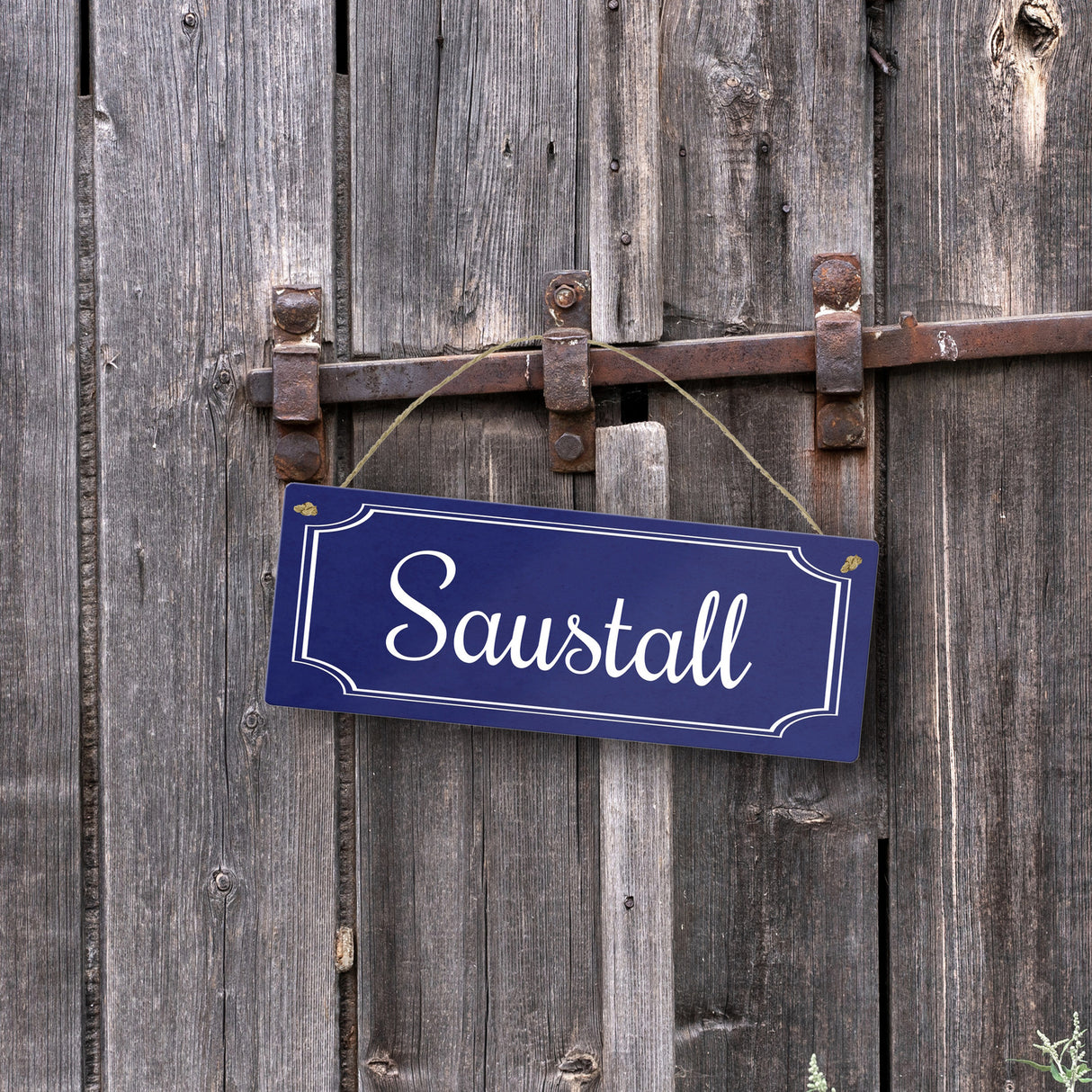 Lustiges Straßenschild Saustall für Zuhause