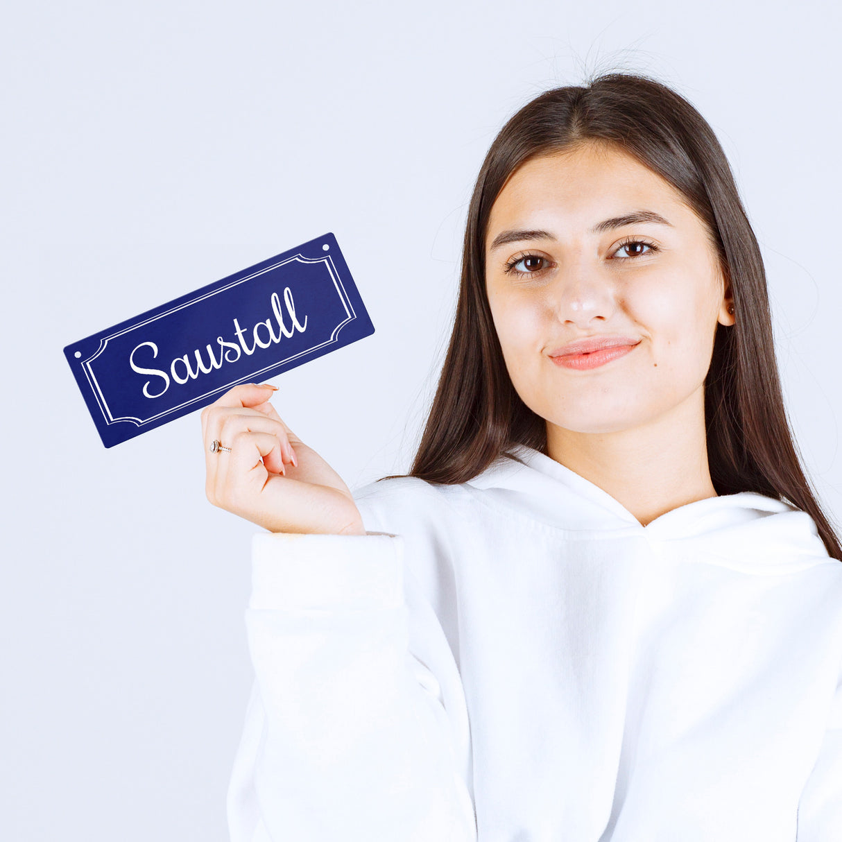 Lustiges Straßenschild Saustall für Zuhause
