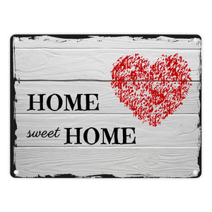 HOME sweet HOME Metallschild in 15x20 cm mit Herz und Holzoptik