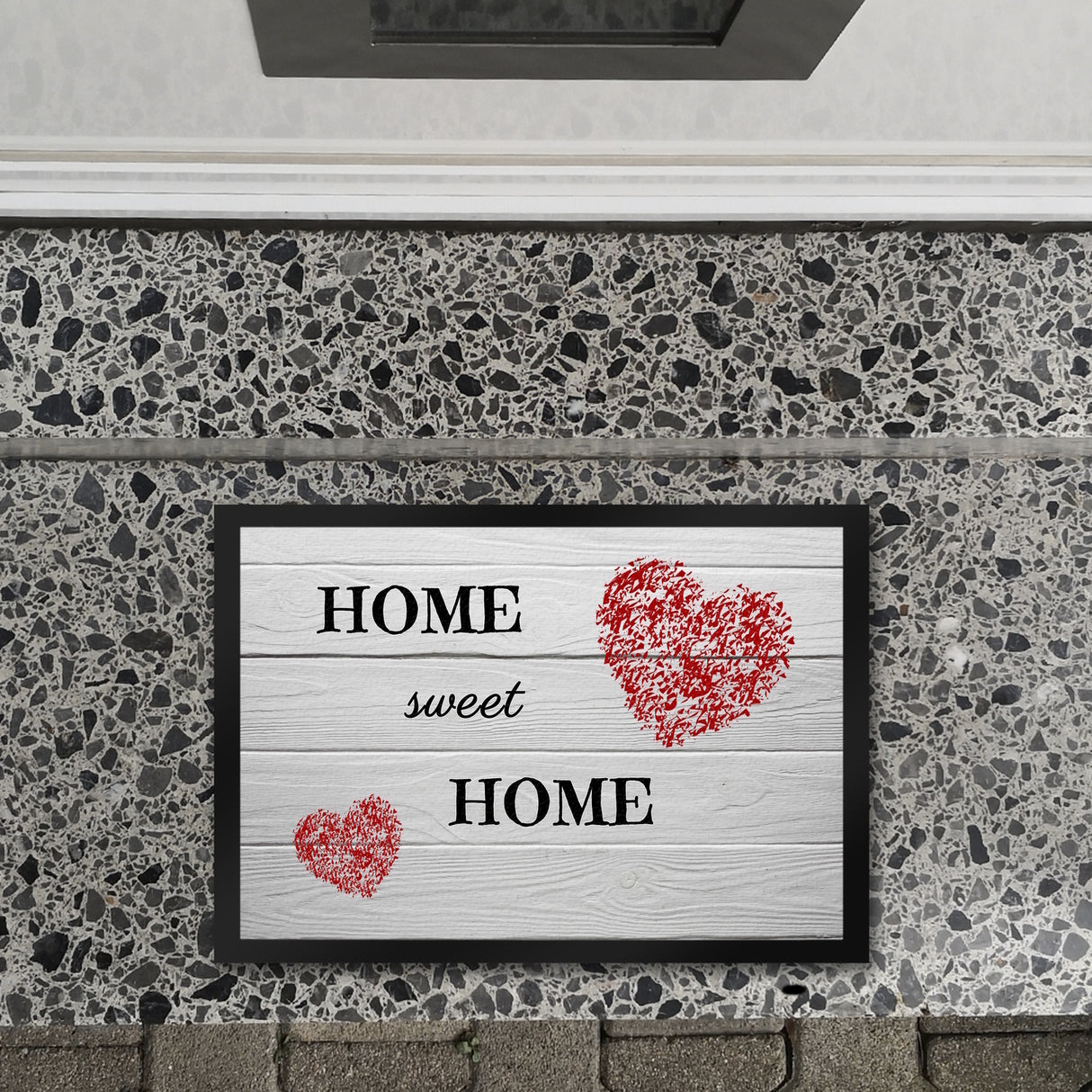 HOME sweet HOME Fußmatte in 35x50 cm mit Herz und in Holzoptik