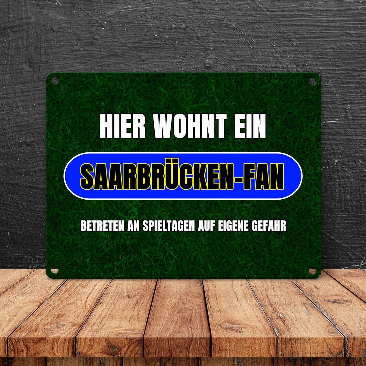 Hier wohnt ein Saarbrücken-Fan Metallschild