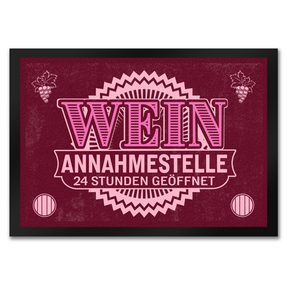 Wein Annahmestelle Fußmatte mit lustigem Spruch und Weinmotiven