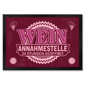 Wein Annahmestelle Fußmatte mit lustigem Spruch und Weinmotiven