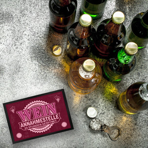 Wein Annahmestelle Fußmatte mit lustigem Spruch und Weinmotiven