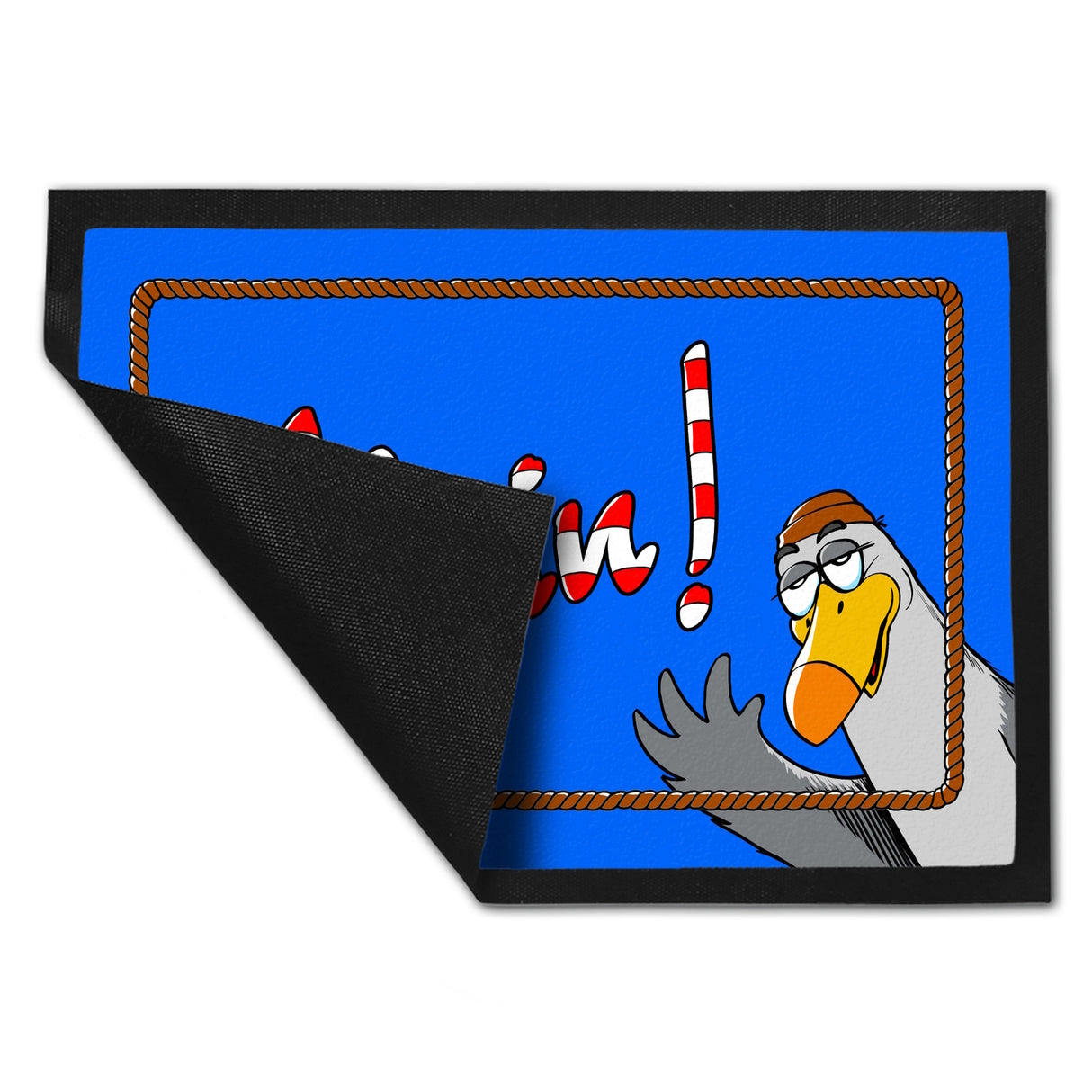 Moin Leuchtturm Fußmatte mit Möwe Nordsee Geschenk für Seefahrer Schiffstau