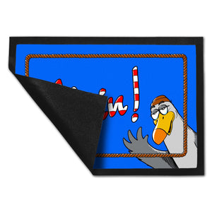 Moin Leuchtturm Fußmatte mit Möwe Nordsee Geschenk für Seefahrer Schiffstau