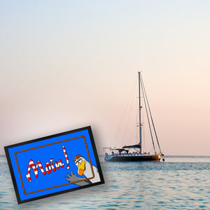Moin Leuchtturm Fußmatte mit Möwe Nordsee Geschenk für Seefahrer Schiffstau