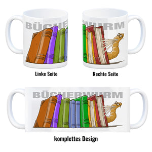 Kaffeebecher Bücherwurm für Bibliophile lesen schlau Lehrer alte Bücher