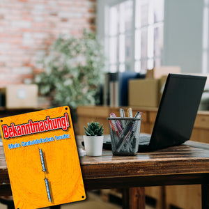 Metallschild Geduldsfaden für Büro oder Lehrer mit kurzem Geduldsfaden Nerven
