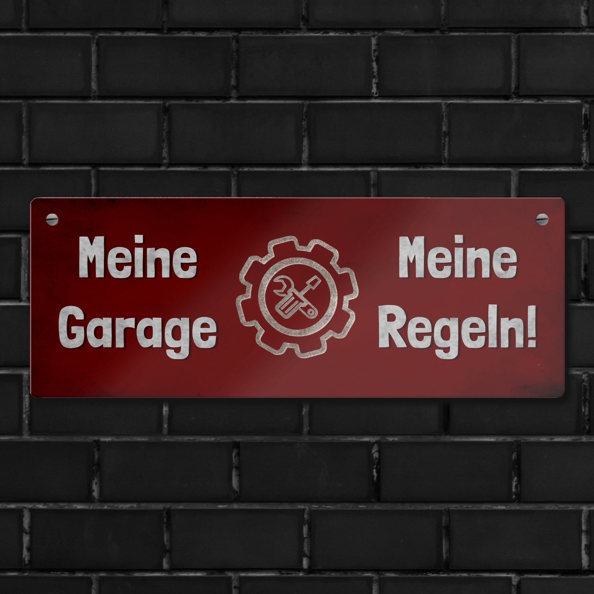 Meine Garage, Meine Regeln Metallschild in 7,5x20cm