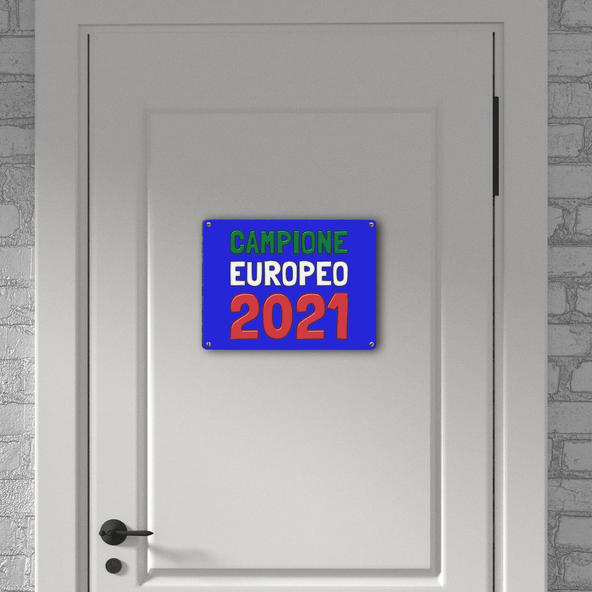 Metallschild in 15x20 cm Campione Europeo 2021 Italia Europameister scudo di metallo