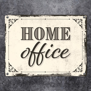 Metallschild Motiv - Homeoffice im rustikalen Stil fürs Arbeitszimmer