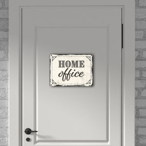 Metallschild Motiv - Homeoffice im rustikalen Stil fürs Arbeitszimmer