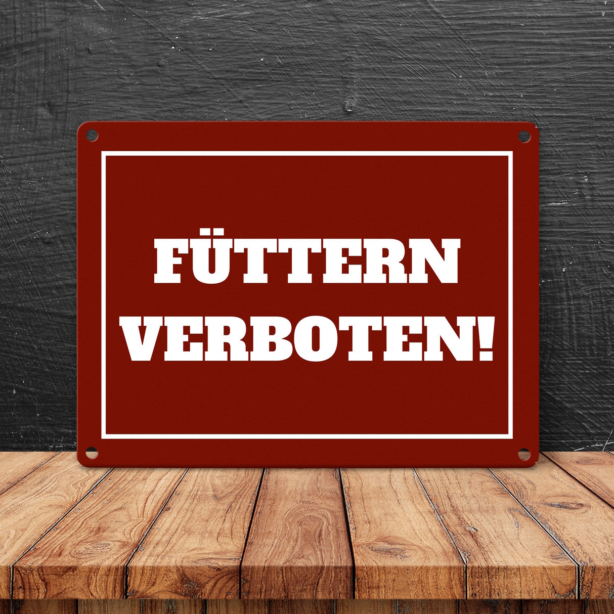 Füttern verboten Koppel-Metallschild in 15x20 cm und weiß