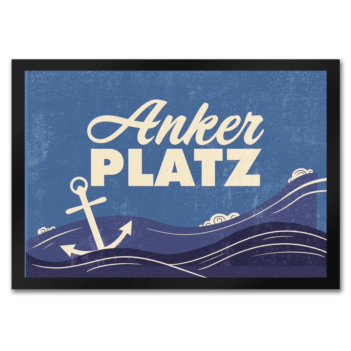 Fußmatte mit Meer Motiv und Anker - Ankerplatz mit Wellen an der Nordsee