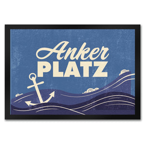 Fußmatte mit Meer Motiv und Anker - Ankerplatz mit Wellen an der Nordsee