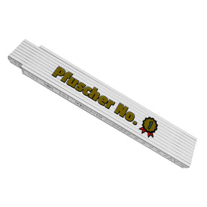Meterstab aus Holz mit Spruch und Medaille: Pfuscher No. 1 Kollegengeschenk