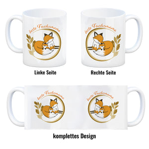 Kaffeebecher mit Motiv - Beste Fuchsmama mit süßem Fuchsbaby und Fuchsmutter