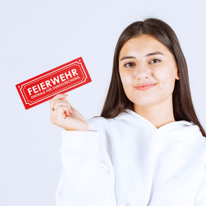 Metallschild mit Alkohol Spruch - Feierwehr Zentrale für Durstlöschung