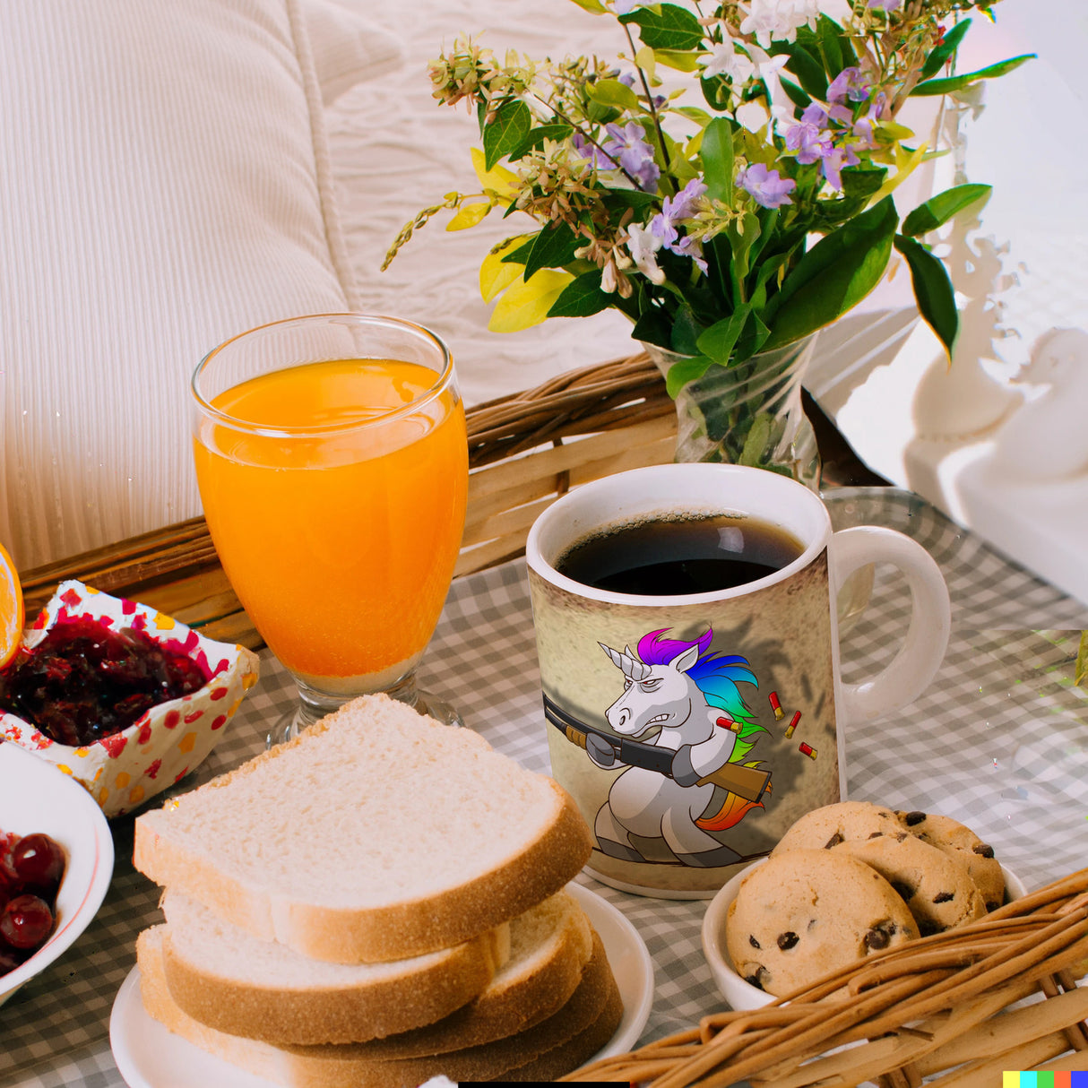 Kaffeebecher mit lustigem Einhorn mit Gewehr Motiv - SCHLUSS MIT LUSTIG!