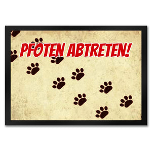 Fußmatte mit Motiv Pfoten Abtreten! Für Hunde und Gäste mit schmutzigen Schuhen