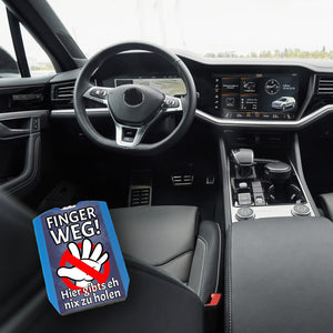 Finger Weg Parkscheibe mit lustigem Spruch und 2 Einkaufswagenchips