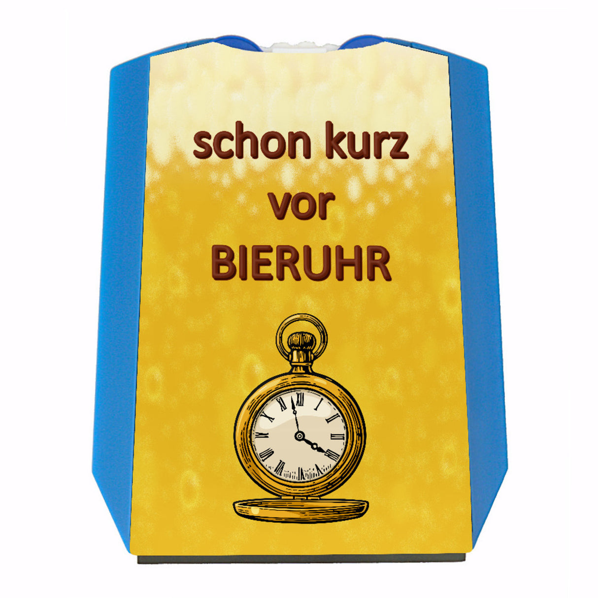 Bier Parkscheibe mit Spruch schon kurz vor Bieruhr mit 2 Einkaufswagenchips