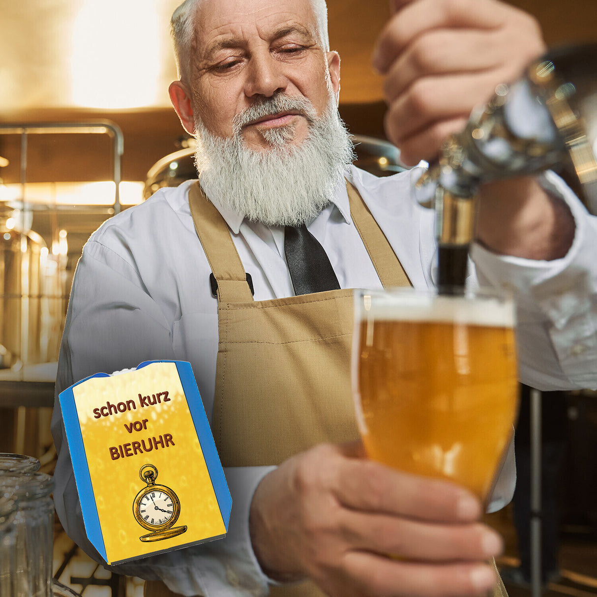 Bier Parkscheibe mit Spruch schon kurz vor Bieruhr mit 2 Einkaufswagenchips