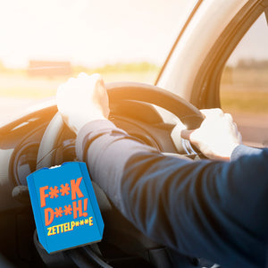 Parkscheibe mit Spruch: F**k D**h! Zettelp***e mit 2 Einkaufswagenchips