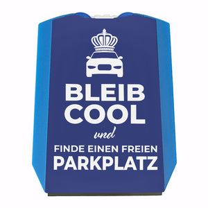 Bleib cool und finde einen freien Parkplatz Parkscheibe mit 2 Einkaufswagenchips
