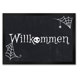 Willkommen Halloween Fußmatte mit grusligen Motiven